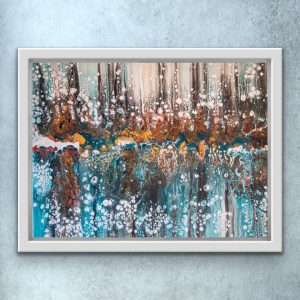 Acrylic pour red fire