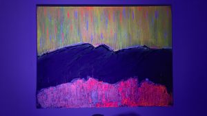 Northern Lights over the Blorenge - mixed media canvas